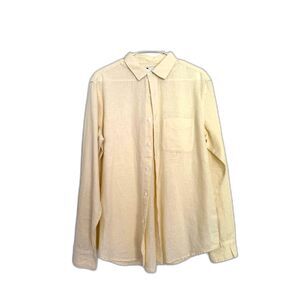 NWOT Old Navy Linen Yellow Button Down - Men's Medium